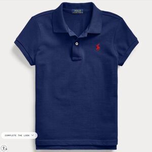 Girls Polo Ralph Lauren Classic Fit Short Sleeve Polo Shirt Navy Size M (8-10)